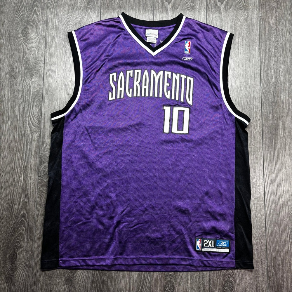 Reebok Mike Bibby 2XL Sacramento Kings NBA Jersey Purple Mens 10 Basketball Y2k